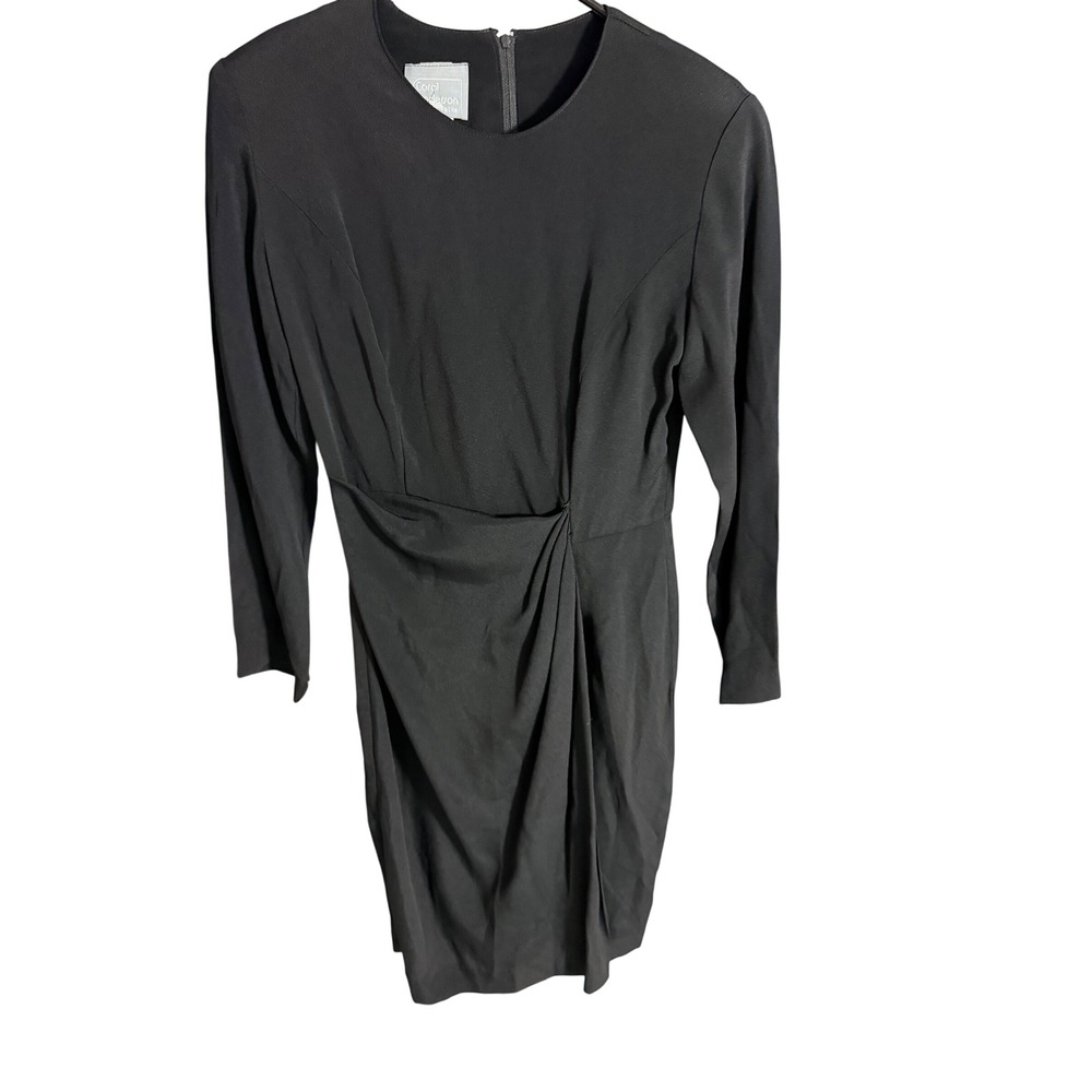 Carol Anderson Petite Black Draped Sheath Dress Vintage NWT Size 4P